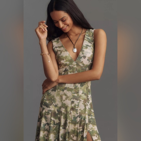 NWT ANTHROPOLOGIE | Pilcro Seamed V-Neck Mesh Dress - Picture 3 of 7